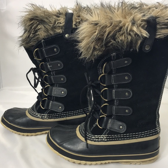 Sorel Joan of Artic Boots Size 8 in Black and Tan - Picture 5 of 10